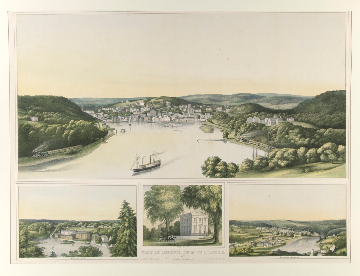 Kilátás Norwichra, délről. 1853 (Conn.) alkotó: Elijah C. Kellogg