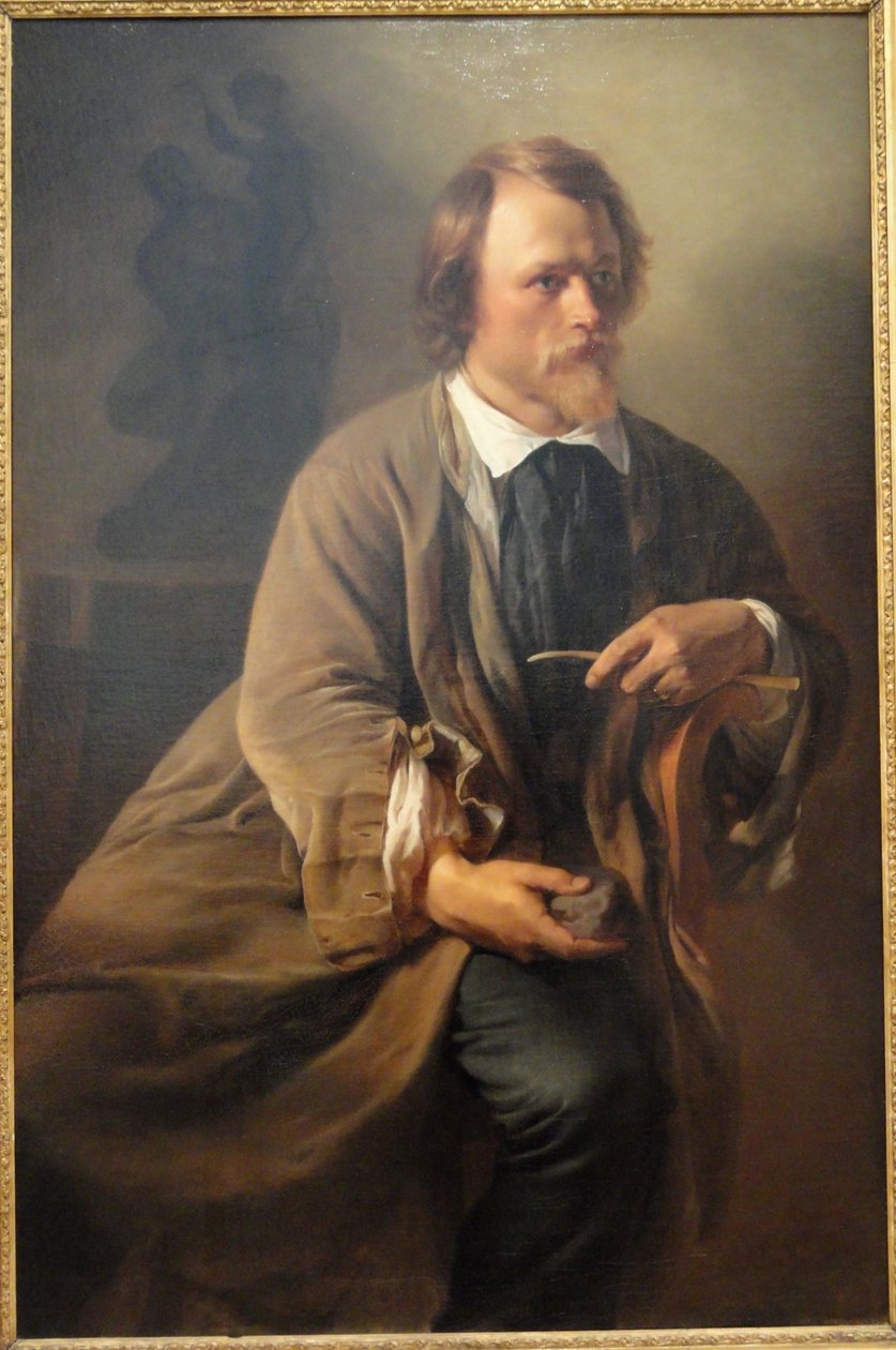 Jens Adolf Jerichau szobrászművész, a művész férje portréja alkotó: Elisabeth Jerichau Baumann