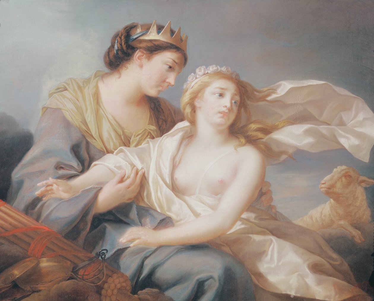 Az ártatlanság az Igazságosság karjaiban keres menedéket alkotó: Elisabeth Louise Vigee Lebrun
