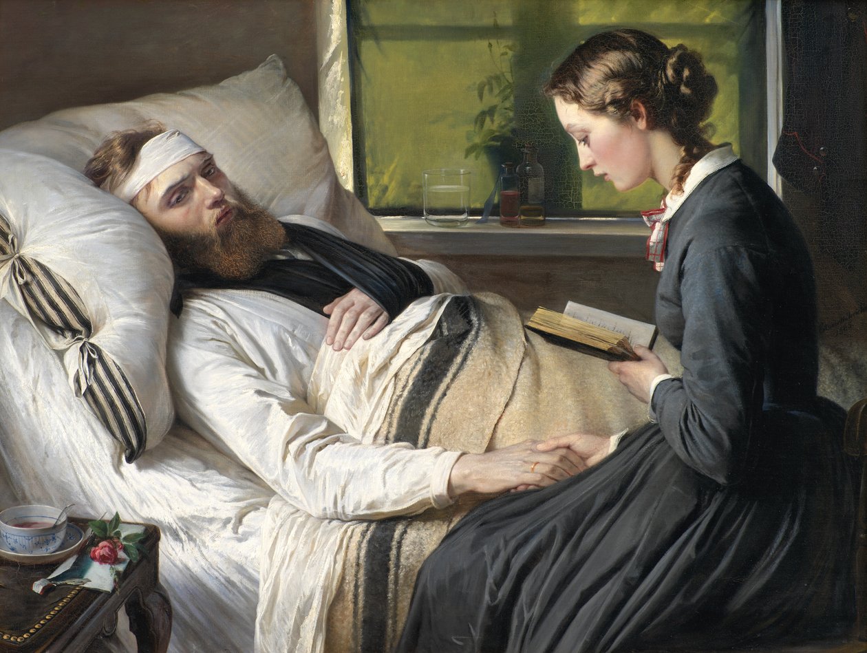 Egy sebesült dán katona alkotó: Elisabeth Jerichau Baumann