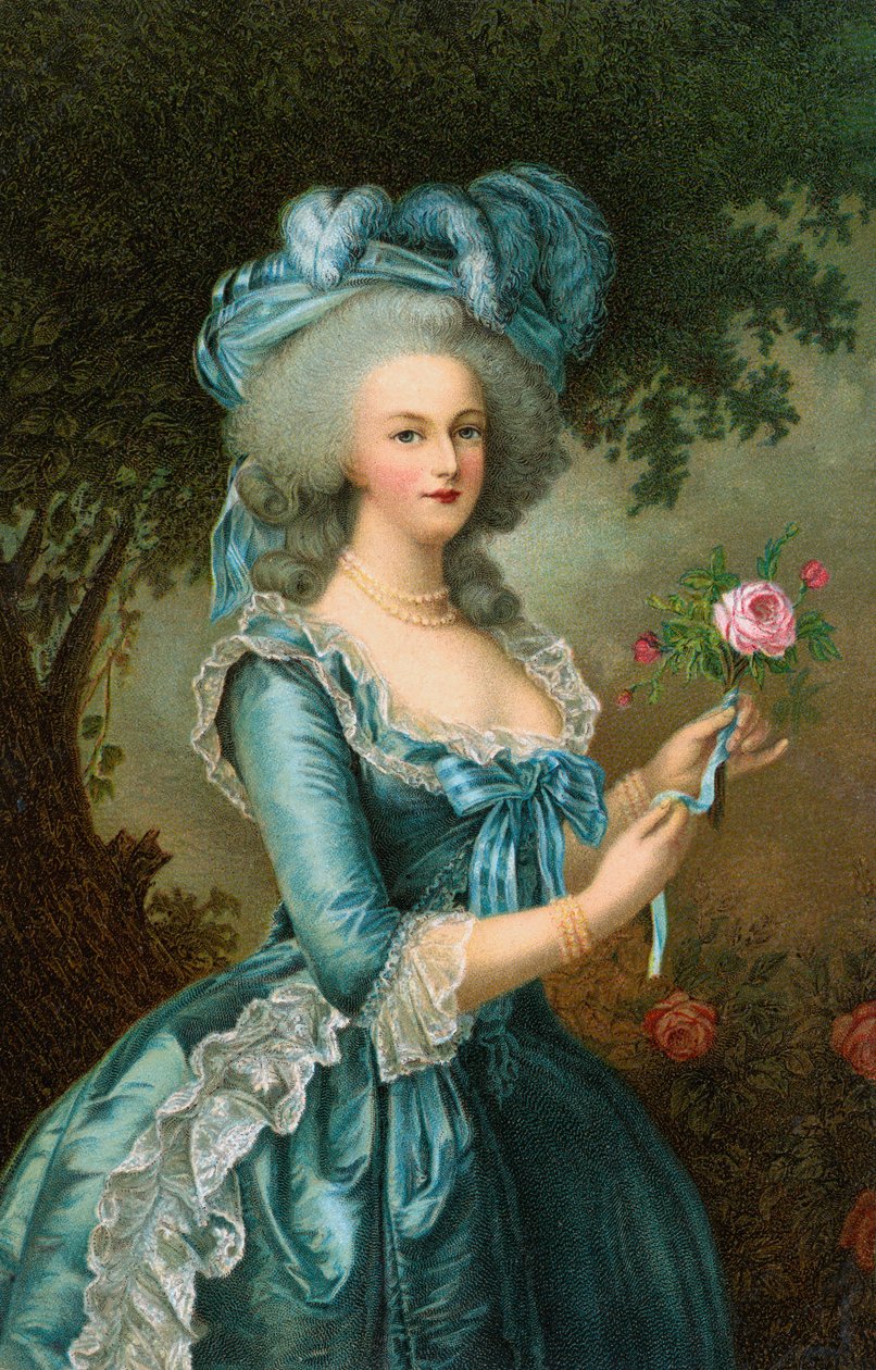 Marie-Antoinette portréja rózsával alkotó: Elisabeth Louise (after) Vigee Lebrun