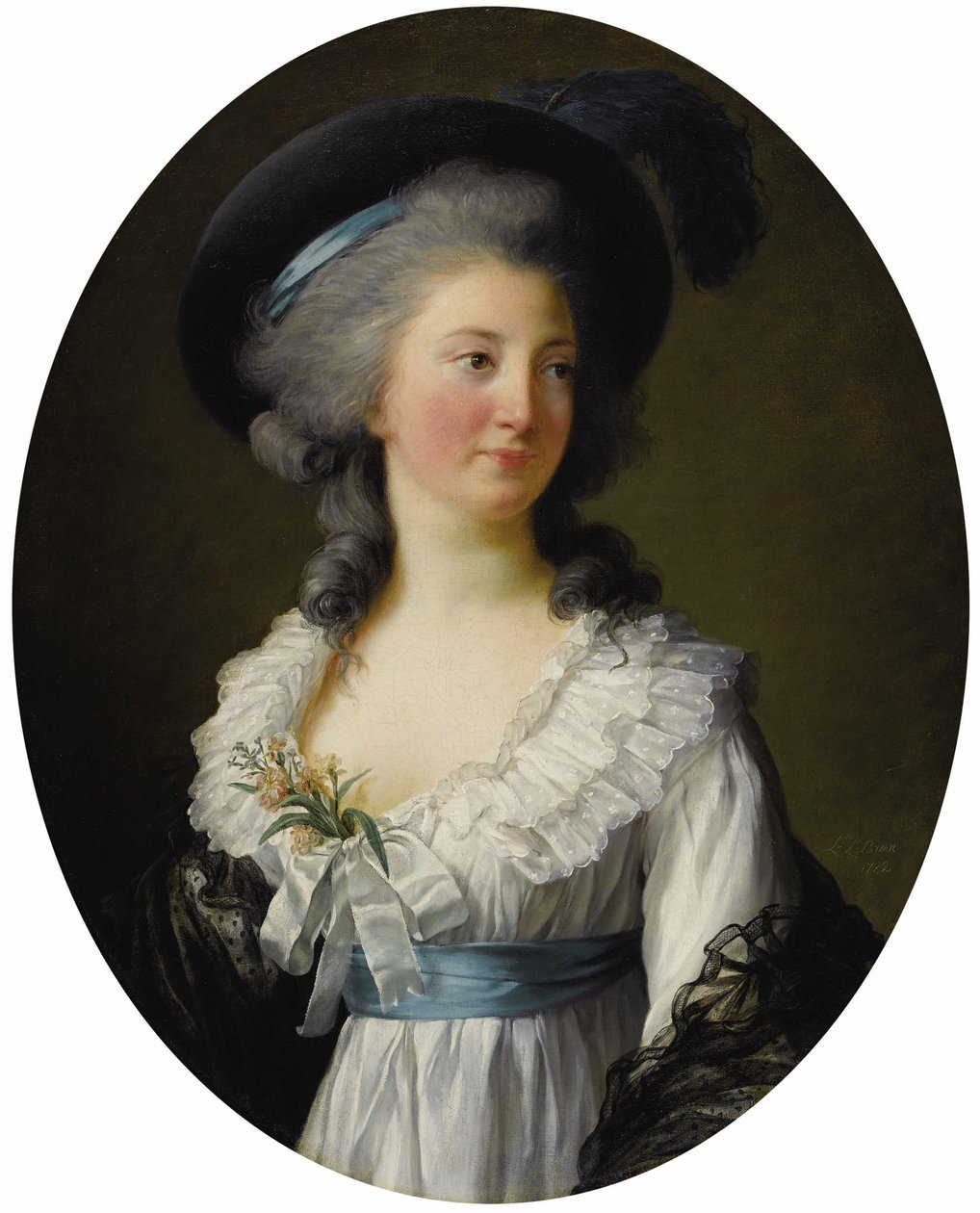 Francia: Portrait de Madame de Moreton, La Comtesse de Moreton de Chabrillan Madame de Moreton, Comtesse de Chabrillan portréja, tévesen azonosítva Izabela Czartoryskával. alkotó: Élisabeth Louise Vigée Le Brun