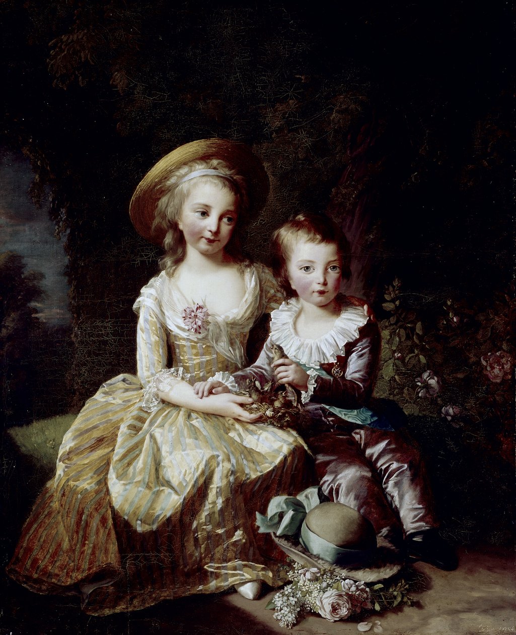 A francia Marie Thérèse Charlotte és a francia Delfino Louis Joseph Xavier portréja alkotó: Elisabeth Louise Vigee Lebrun