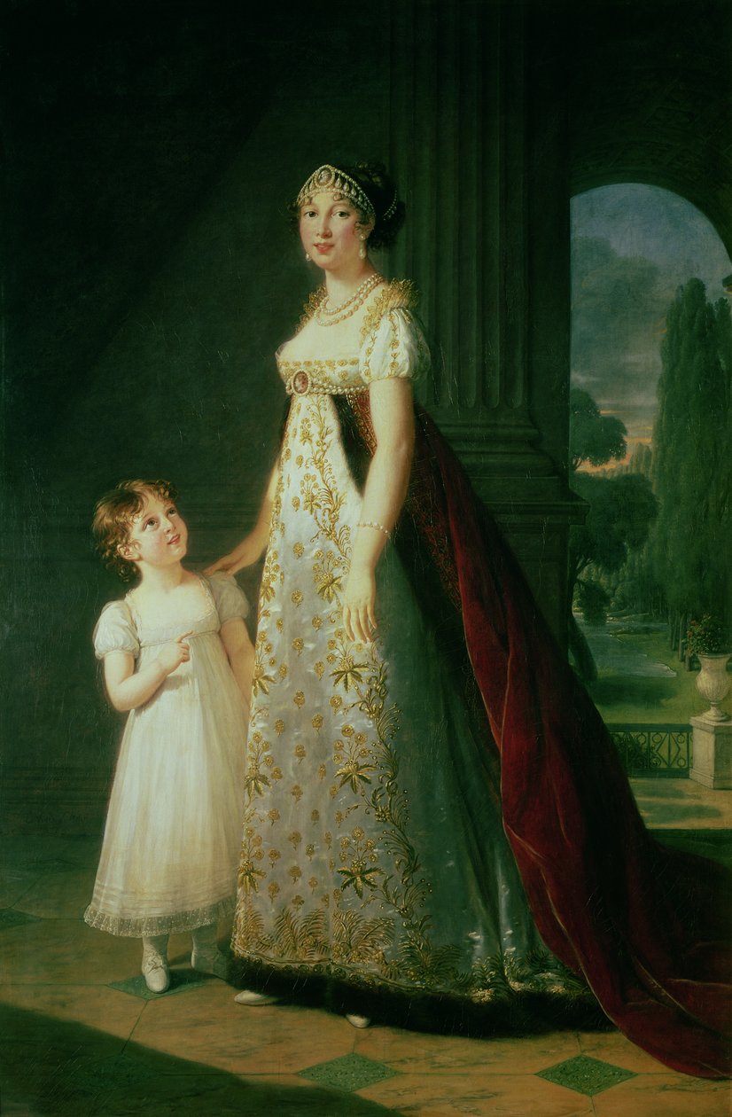 Maria Carolina Bonaparte (1782-1839) Nápoly királynője lányával, Laetitia Murattal alkotó: Elisabeth Louise Vigee Lebrun