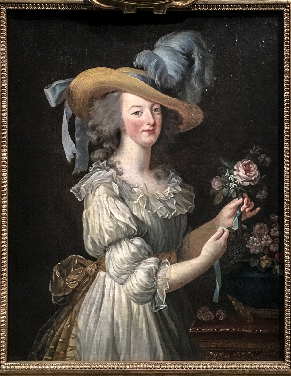 Marie Antoinette muszlin ruhában. alkotó: Elisabeth Louise Vigee Lebrun