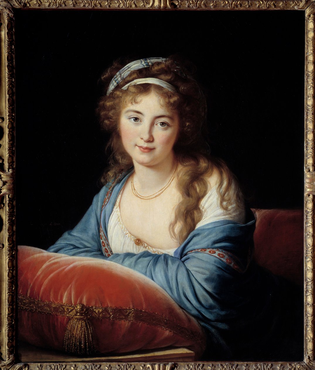 Katalin Vasziljevna Szkavronszkaja grófnő (1761-1829) II. Katalin tiszteletbeli hölgy portréja, Marie Elisabeth Louise Vigee Le brun (vagy Vigee Lebrun vagy Vigee Lebrun) festménye (1755-1842) 1796 V. 0,66x0,8 m - A grófnő portréja alkotó: Elisabeth Louise Vigee Lebrun