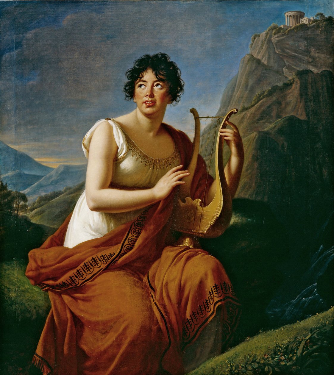 A szerző portréja, Anne Louise Germaine de Staël bárónő 1766-1817 Corinne-ként a Misenum-fokon, alkotó: Elisabeth Louise Vigee Lebrun