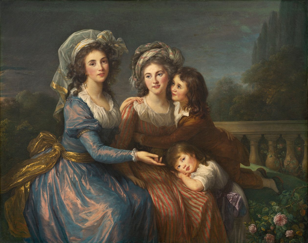 De Pezay márkinő és de Rougé márkinő fiaival, Alexisszel és Adriennel alkotó: Elisabeth Louise Vigee Lebrun