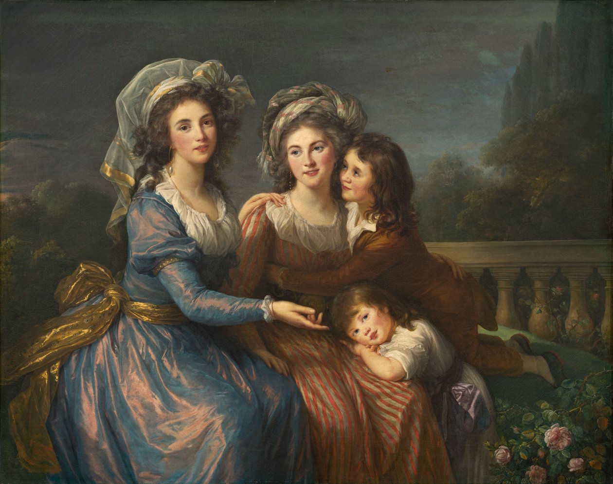 A de Pezay márkinő és a Rougé márkinő fiaival, Alexisszel és Adriennel, 1787. alkotó: Elisabeth Louise Vigee Lebrun