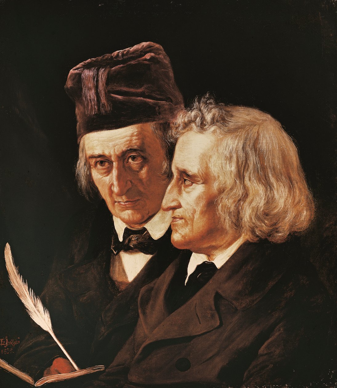 Jacob és Wilhelm Grimm testvérek portréja alkotó: Elisabeth Maria Anna Jerichau Baumann
