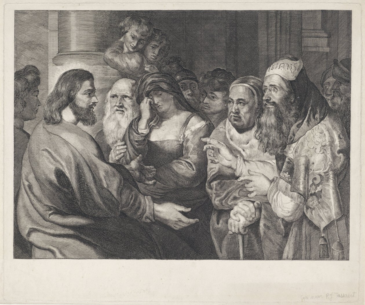 Krisztus és a házasságtörésen elfogott asszony alkotó: Elisabeth Marie Simons