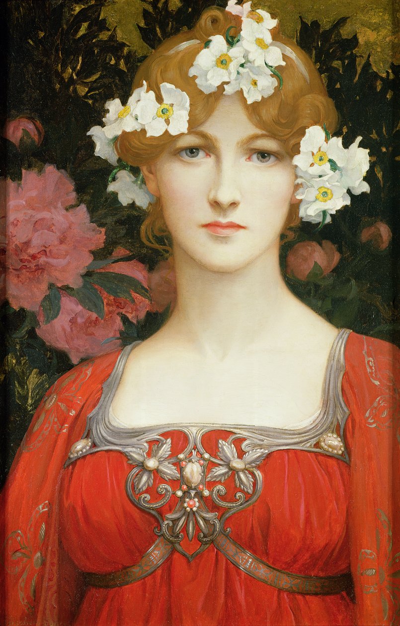 A fehér virágok karikája (olaj, vászon) alkotó: Elisabeth Sonrel