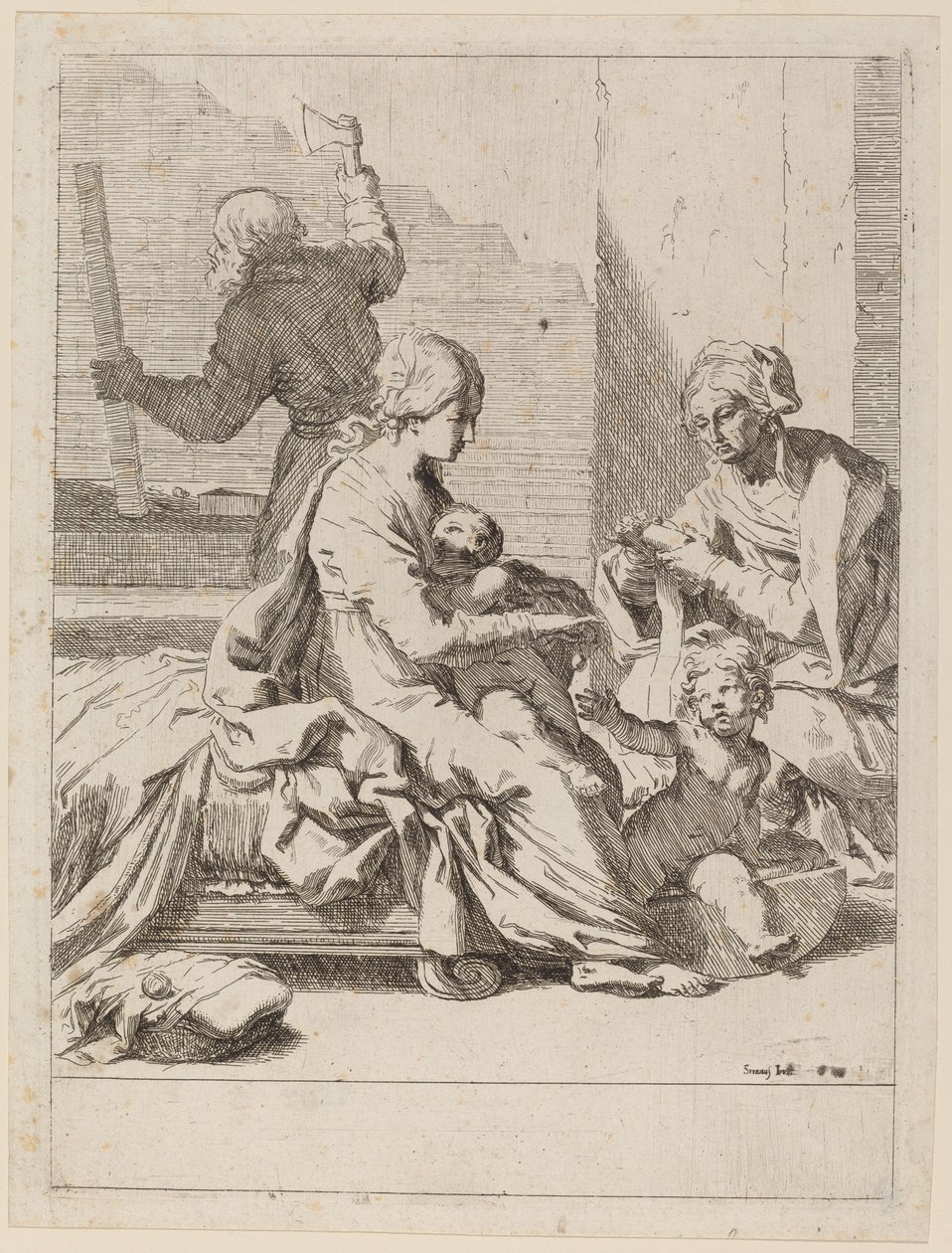 A Szent Család Szent Erzsébettel és Keresztelő Szent Jánossal alkotó: Elisabetta Sirani