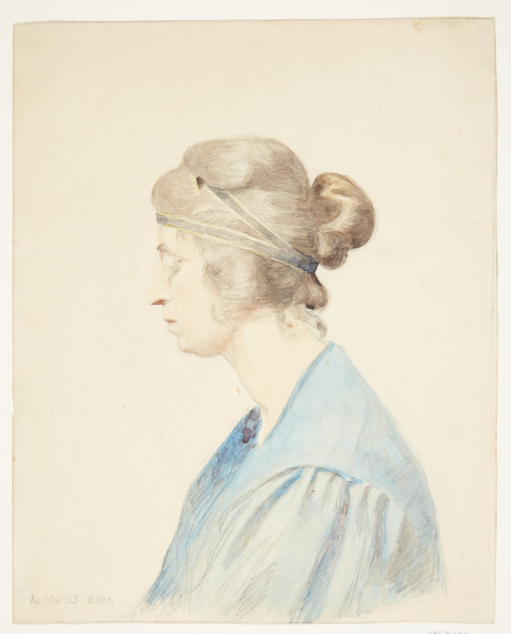 Olivia Holm-Møller portréja (mellszobor profilban) alkotó: Elise Konstantin Hansen