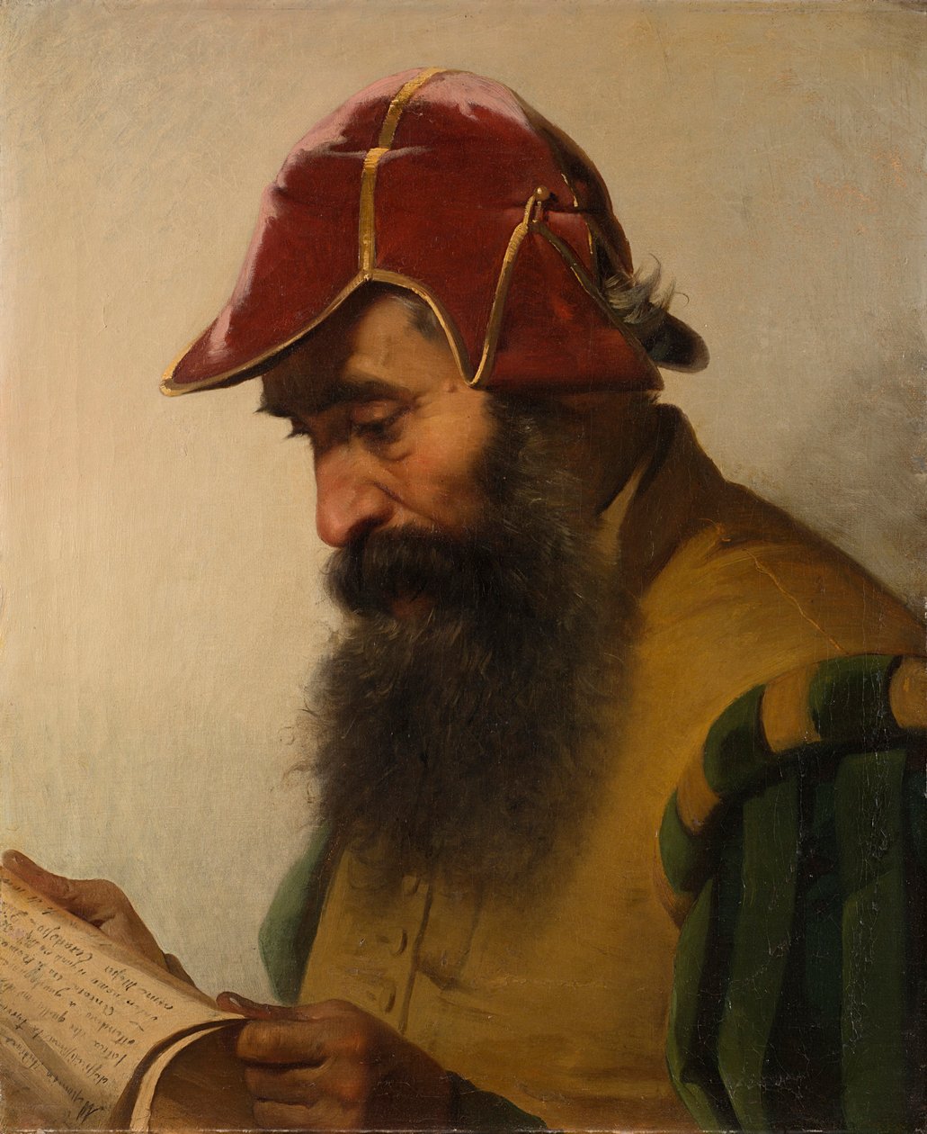 Benvenuto Cellini a kéziratát olvassa. alkotó: Eliseo Sala