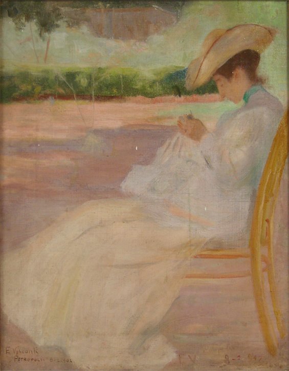 Nő egy parkban, Petropolis alkotó: Eliseu Visconti