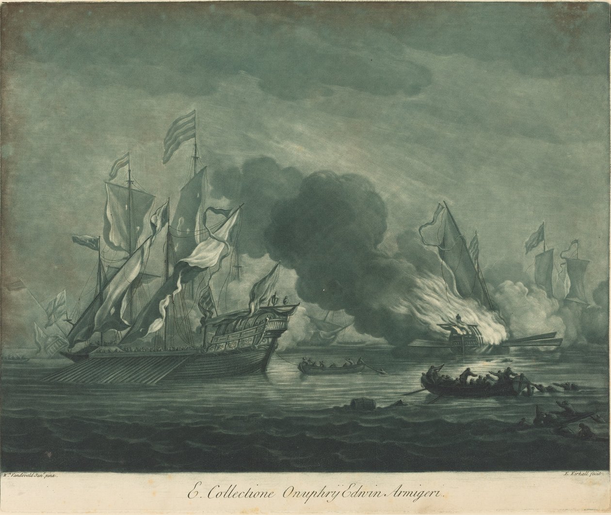 Szállítási jelenet Onuphrij Edwin gyűjteményéből alkotó: Elisha Kirkall after Willem van de Velde the Elder