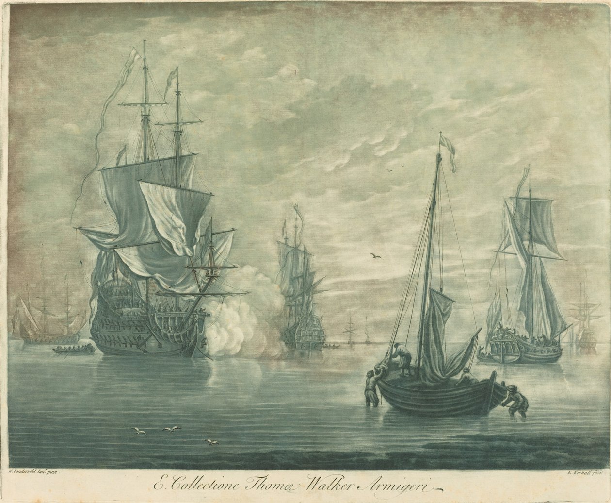Szállítási jelenet Thomas Walker gyűjteményéből alkotó: Elisha Kirkall after Willem van de Velde the Younger