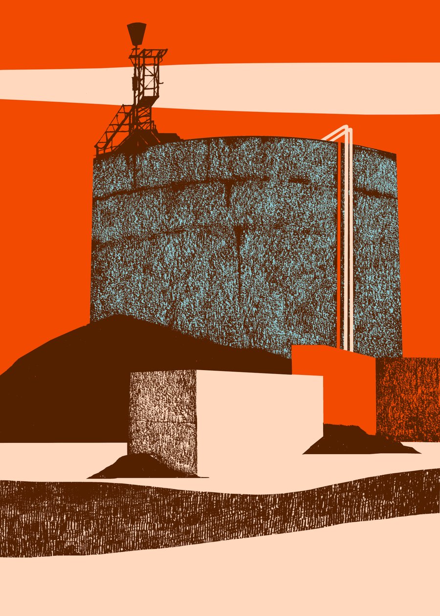 Konténer, 2014 (szitanyomat) alkotó: Eliza Southwood