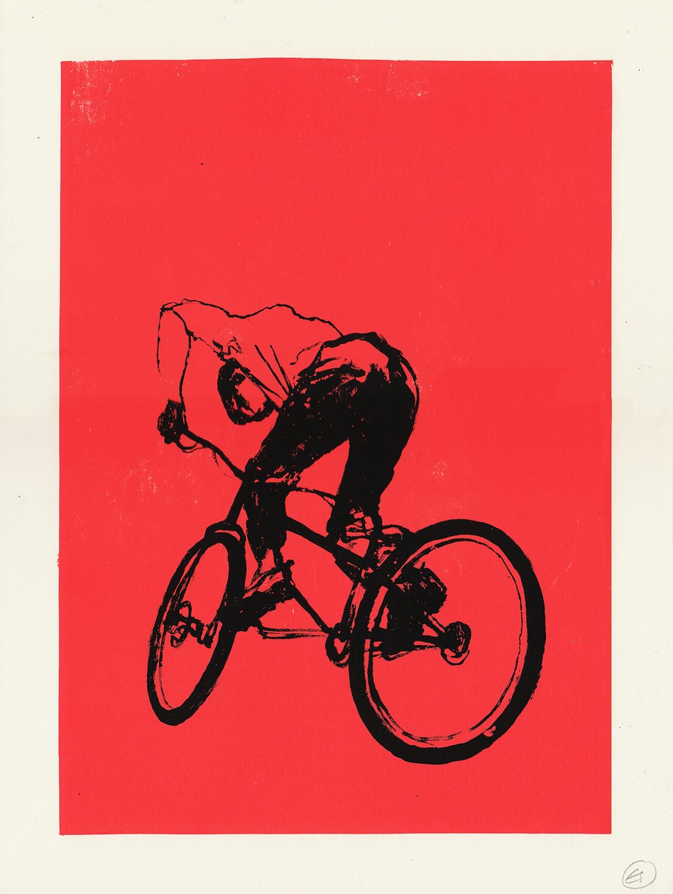 Motoros fiú, 2012 (szitanyomás) alkotó: Eliza Southwood