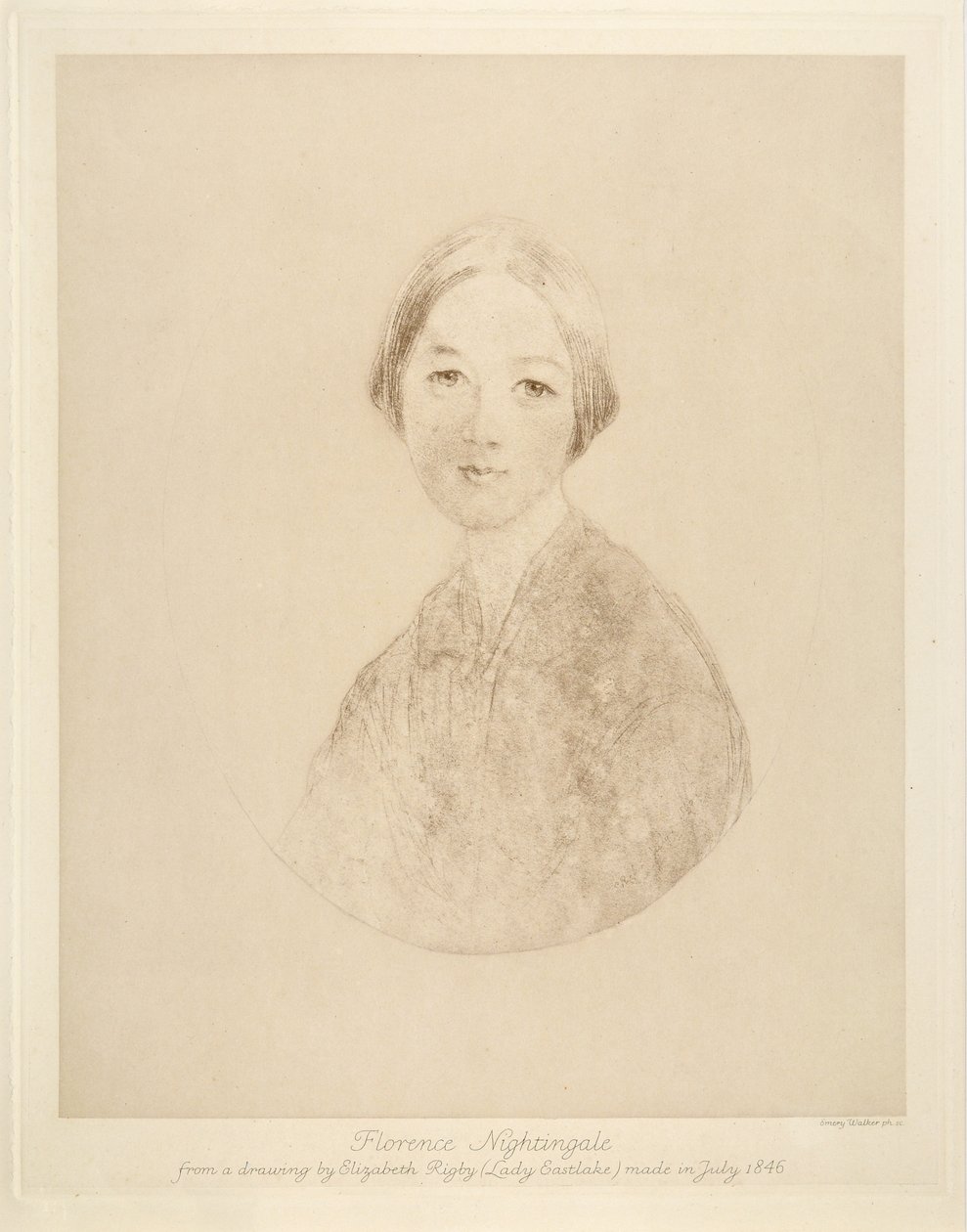 Florence Nightingale, vésette Emery Walker, 1846 alkotó: Elizabeth Rigby
