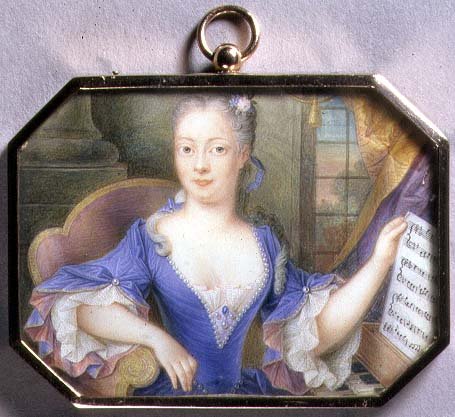 Augusta, walesi hercegnő portré miniatűrje alkotó: Elizabeth (attr. to) Ziesenis