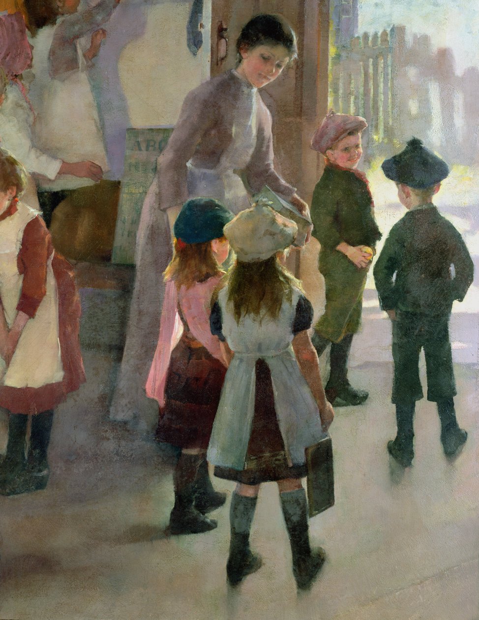 Az iskola vége, 1889 (a 77650 részlete) alkotó: Elizabeth Adela Stanhope Forbes