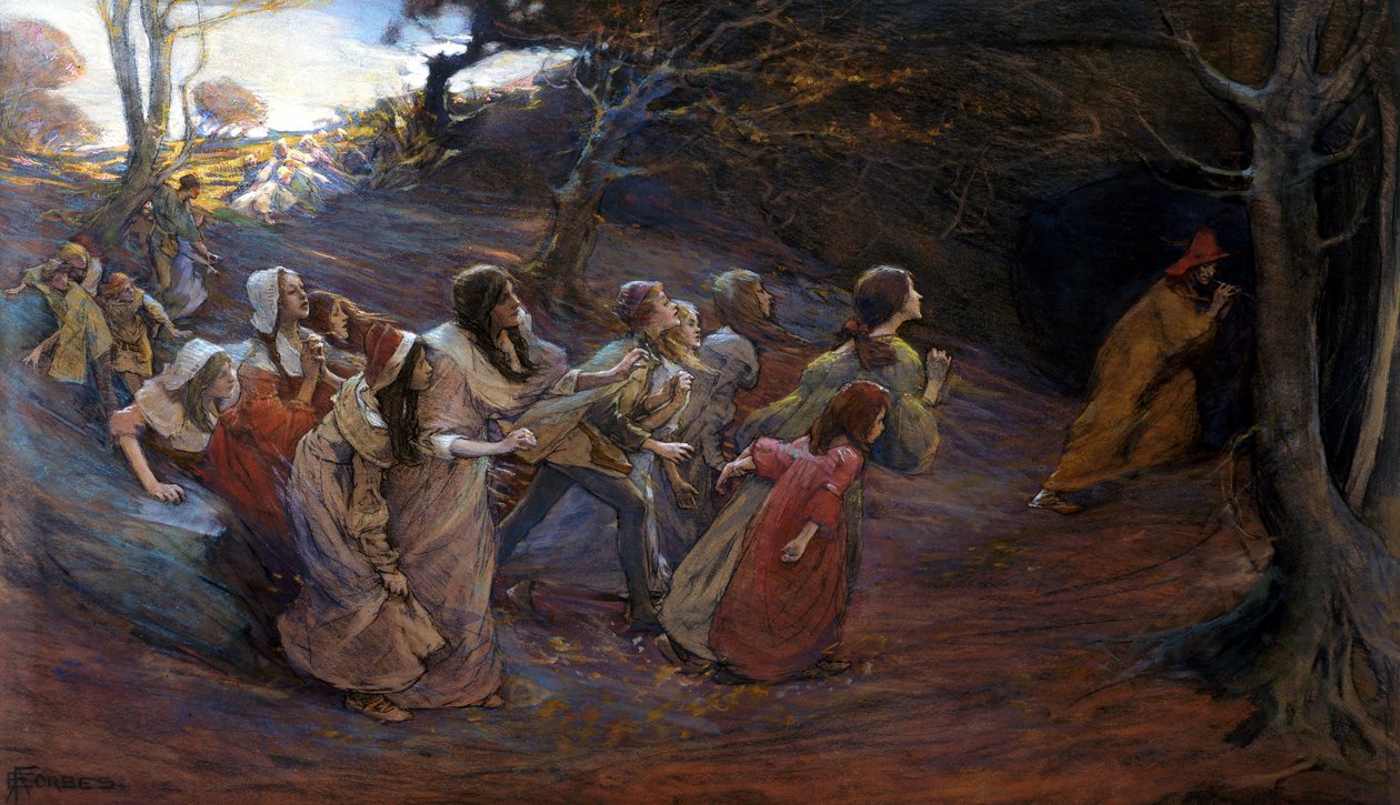 Hamelin pipája (vegyes média papíron) alkotó: Elizabeth Adela Stanhope Forbes