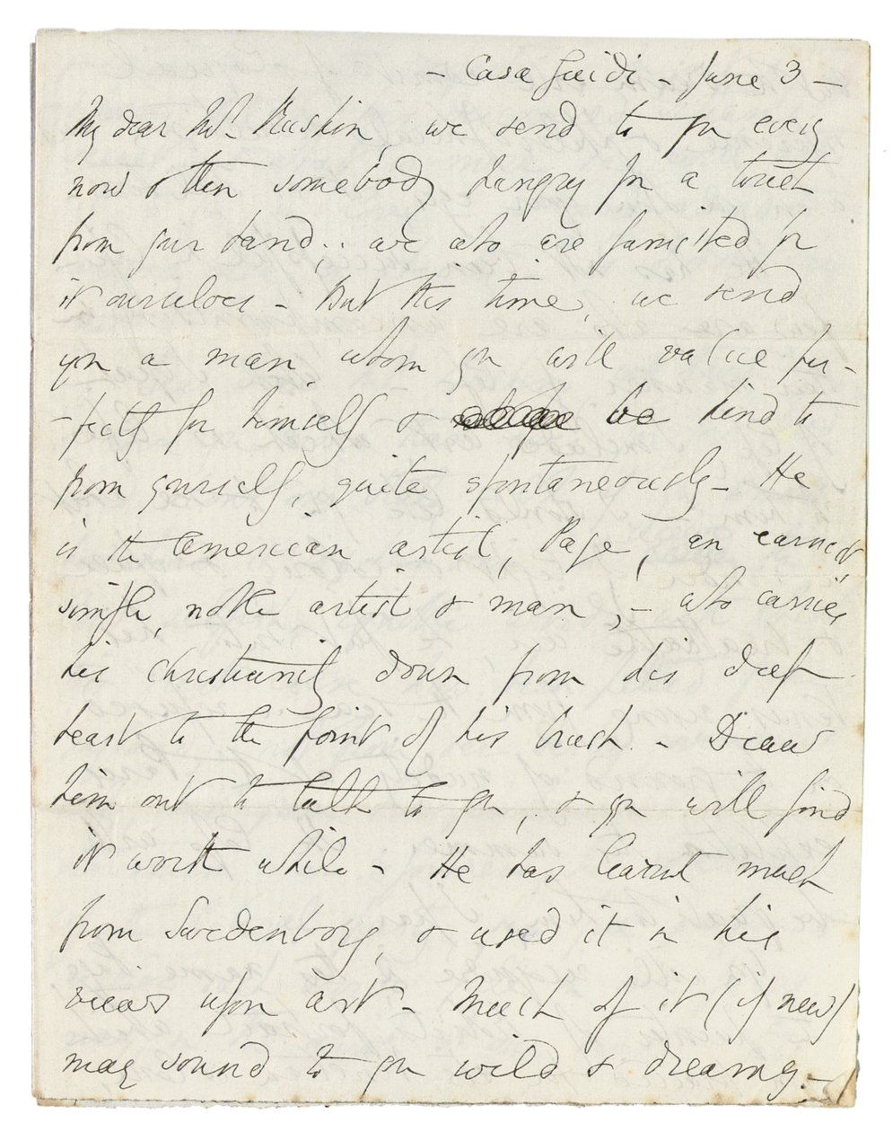Autogram levél John Ruskinnak, Casa Giudi, Firenze, 1859. június 3 alkotó: Elizabeth Browning