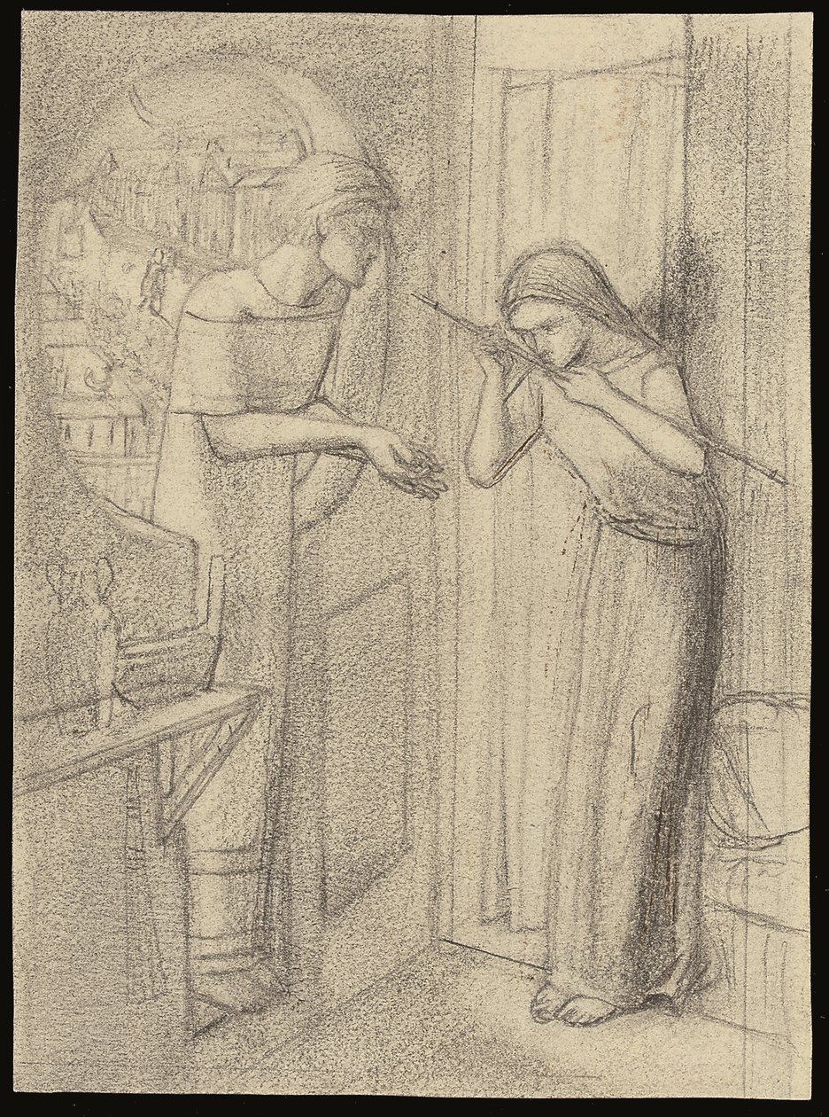 Saunders hivatalnok (ceruza papíron) alkotó: Elizabeth Eleanor (1834 62) Siddal