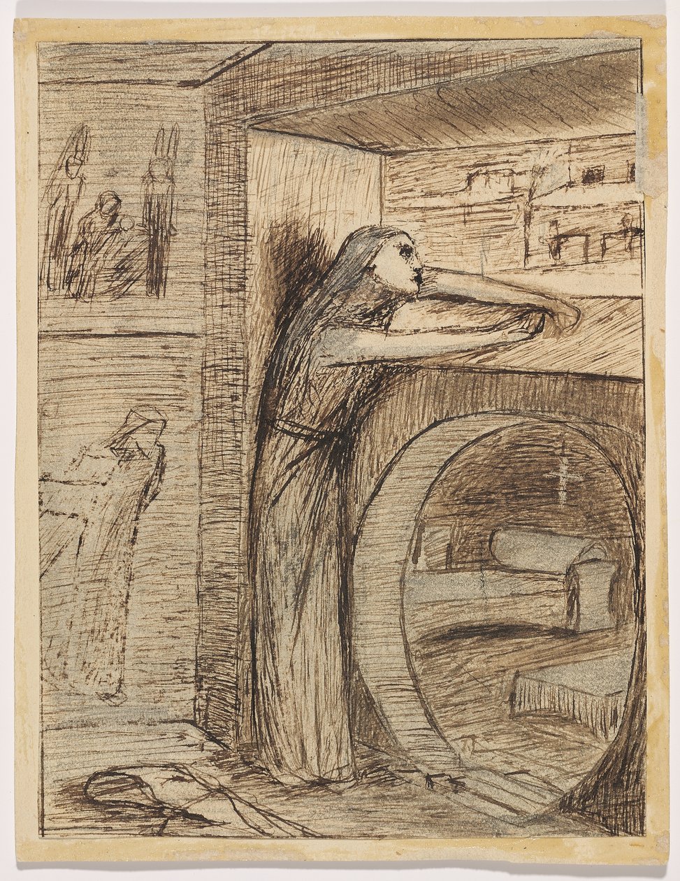 Szent Ágnes estéje (ceruza, toll és barna tinta) alkotó: Elizabeth Eleanor (1834 62) Siddal