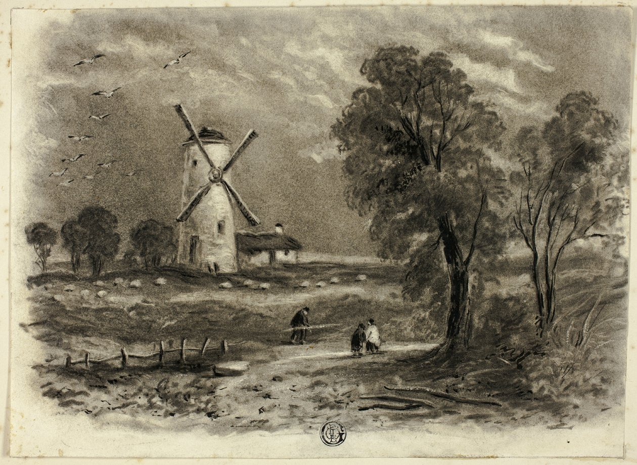 Táj szélmalommal alkotó: Elizabeth Murray