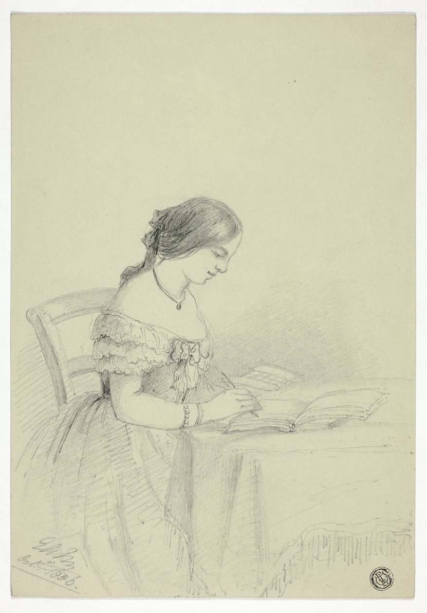 Női akvarell (esetleg önarckép) alkotó: Elizabeth Murray