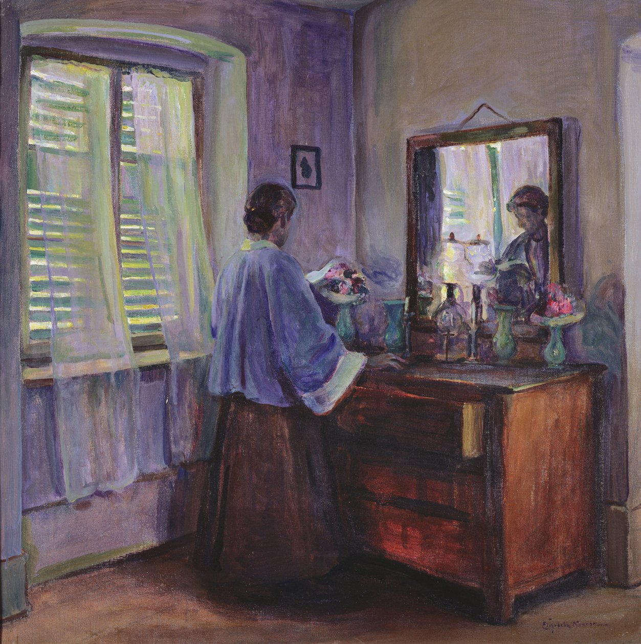 A zárt redőnyök (olaj, vászon) alkotó: Elizabeth Nourse