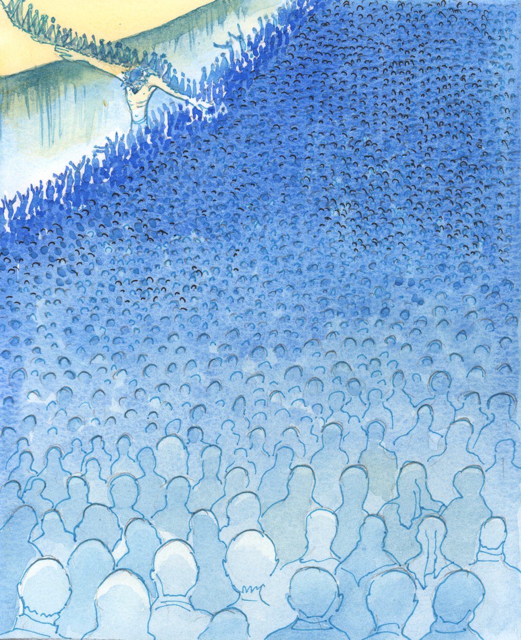 Ahogy az emberek a halál és a szakadék felé haladnak, egyesek nem látják a hidat a túloldalra, 2003 (papíron nem) alkotó: Elizabeth Wang