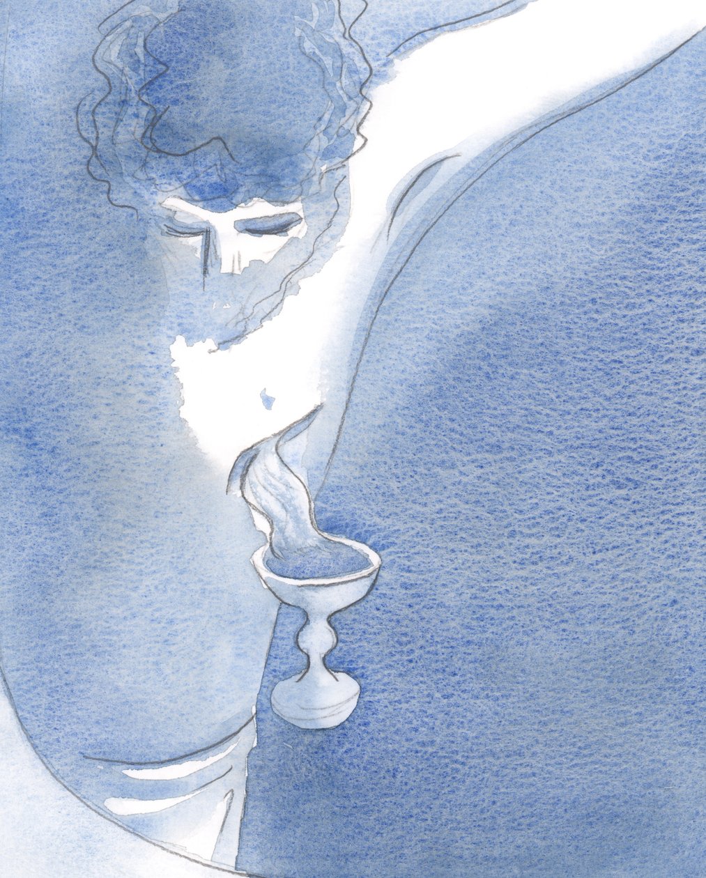 A felszenteléskor láttam drága vérét ömleni a sebesült oldaláról, 2001 (papíron). alkotó: Elizabeth Wang