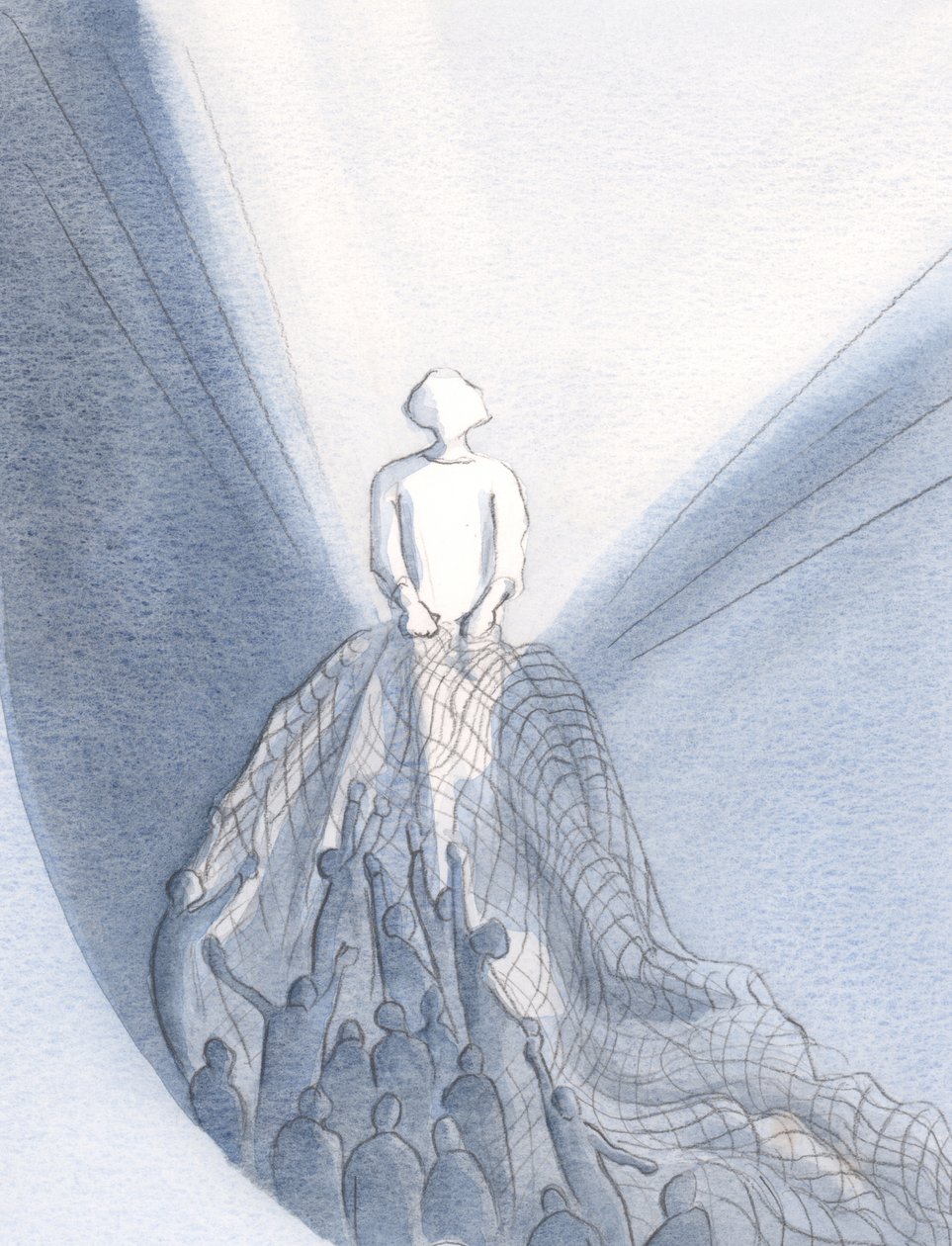 A szentmisén, mint egy halász, Jézus behívja Királyságába azokat, akik szeretik Őt, 2001 (papíron) alkotó: Elizabeth Wang
