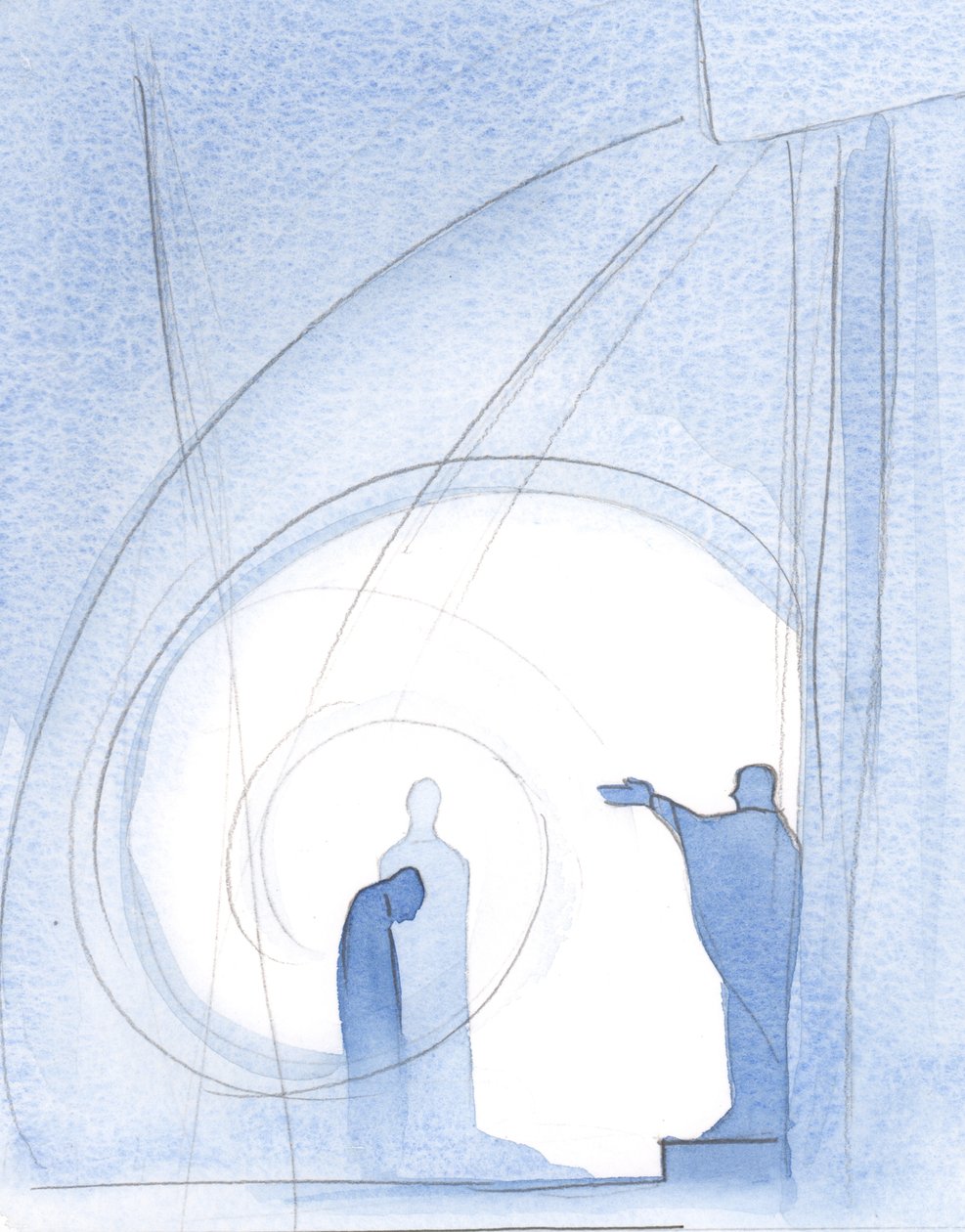 A szentmise végén az Atya áldása ölel át minket Krisztus társaságában, ahogy a Szentlélek megvigasztalja szívünket., 2001 (papíron) alkotó: Elizabeth Wang