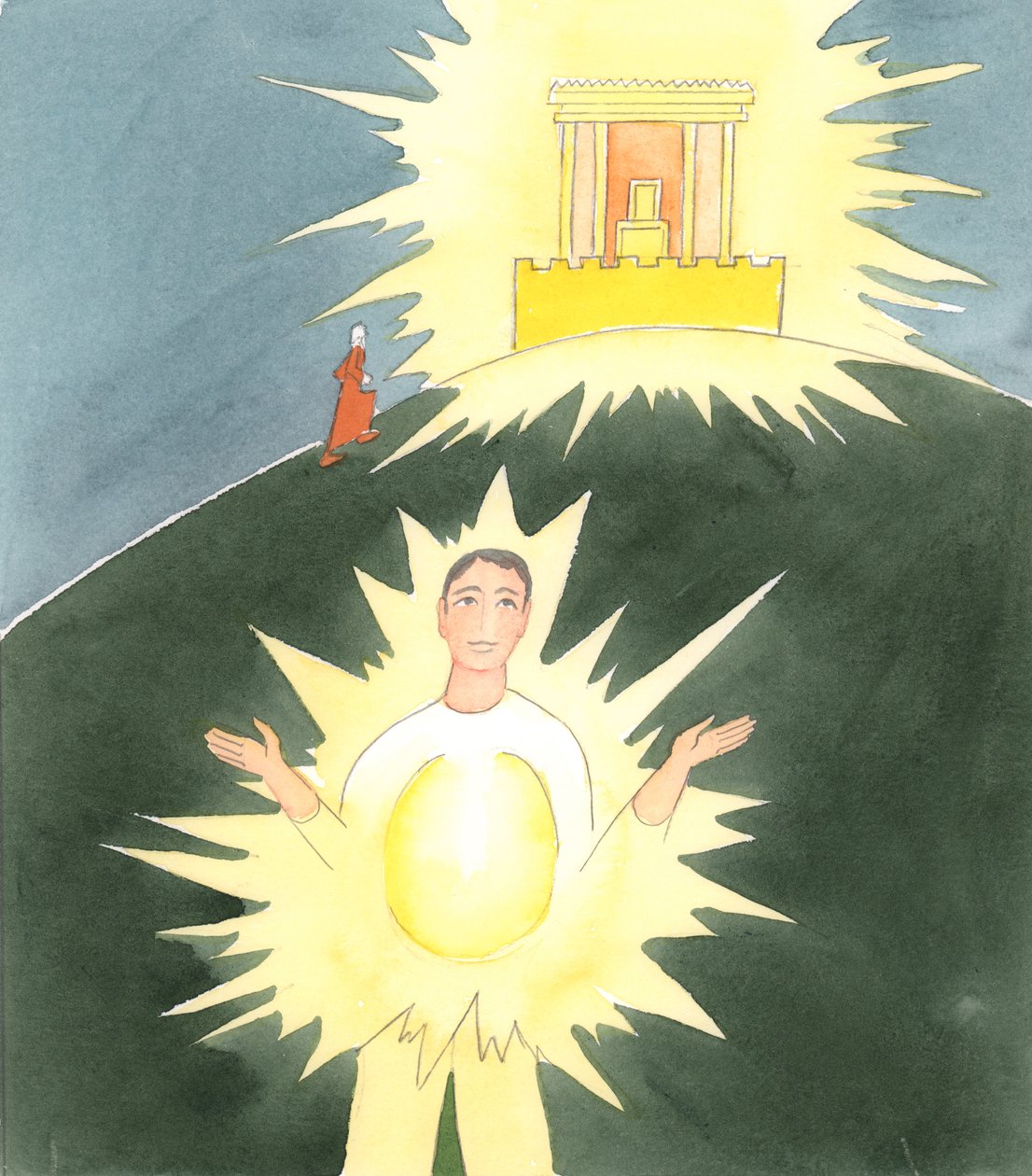 Krisztus ideje előtt az embereknek el kellett menniük a jeruzsálemi templomba, hogy ott legyenek, ahol Isten különleges módon leszállt, 2004 (papíron). alkotó: Elizabeth Wang