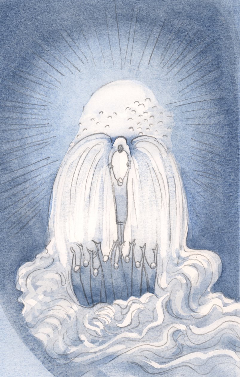 Krisztus a kegyelmek „vízesése”. Mindannyiunkat a szentmisében Istenhez, a mi Atyánkhoz, minden kegyelem Forrásához emel a Lélekben, 2000 (papíron) alkotó: Elizabeth Wang