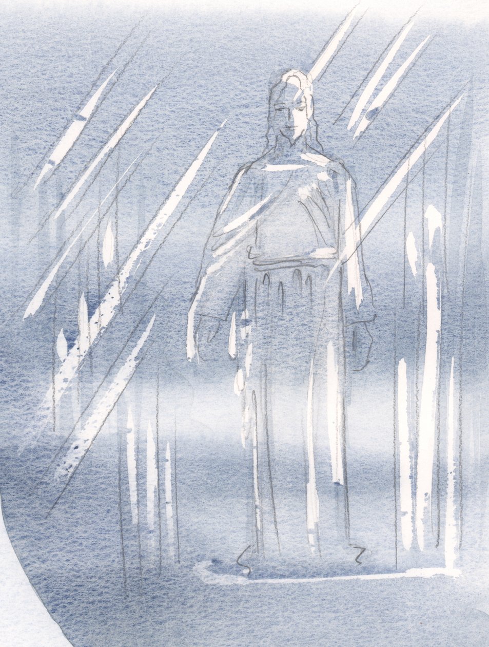 Krisztus két fátyol mögött van elrejtve, 2000 (papíron) alkotó: Elizabeth Wang
