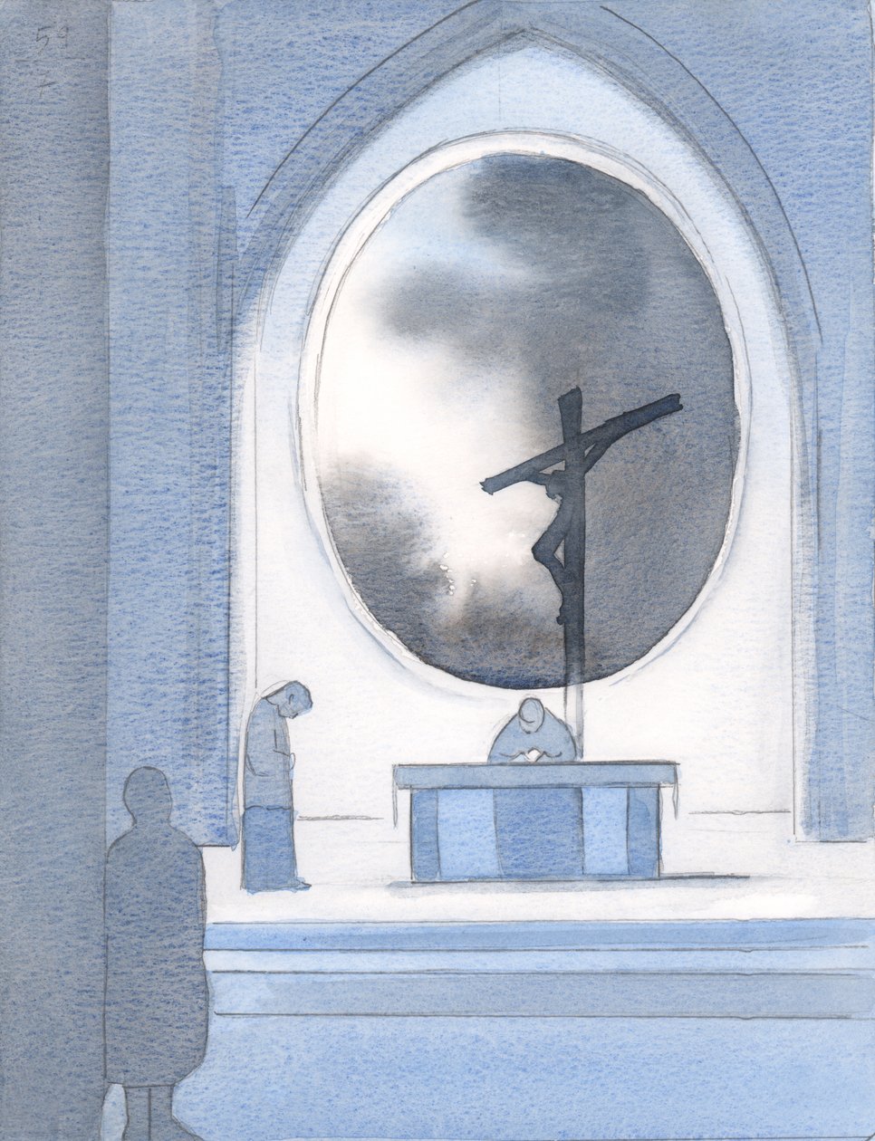 Láttam ablakot az időre, és drága Urunkat tehetetlenül a kereszten lógni, 2000 (papíron) alkotó: Elizabeth Wang