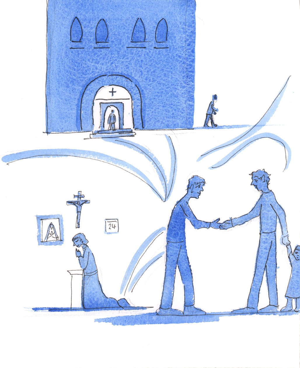Az Úr kívánsága, hogy püspökeink tanítsák és erősítsék a katolikus élet „alapjait”, amelyek közé tartozik a rendszeres és áhítatos liturgikus és magánimádság, 2004 (papíron) alkotó: Elizabeth Wang