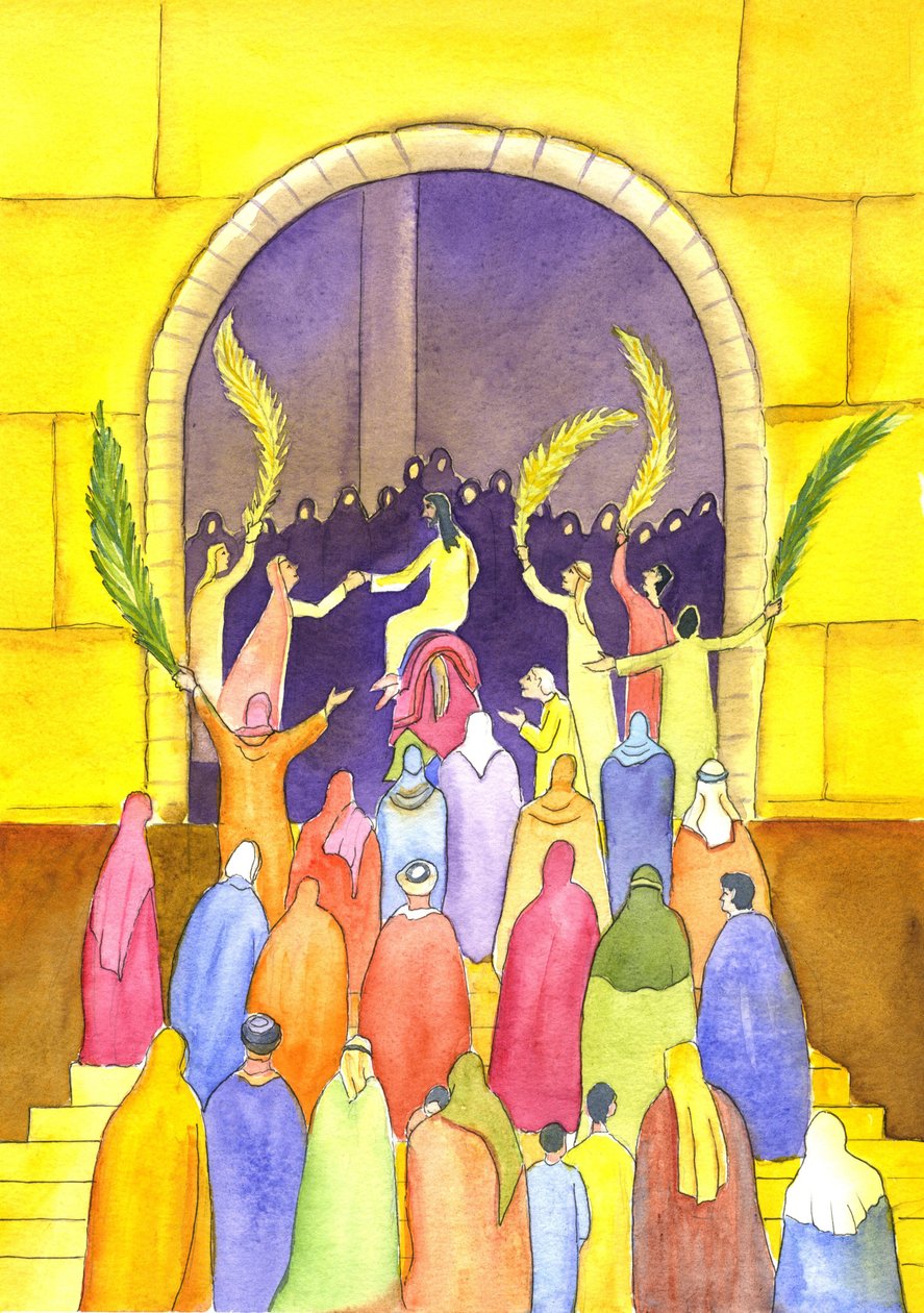 Jézus körmenetben lép be Jeruzsálembe (virágvasárnap), 2001 (papíron nem) alkotó: Elizabeth Wang