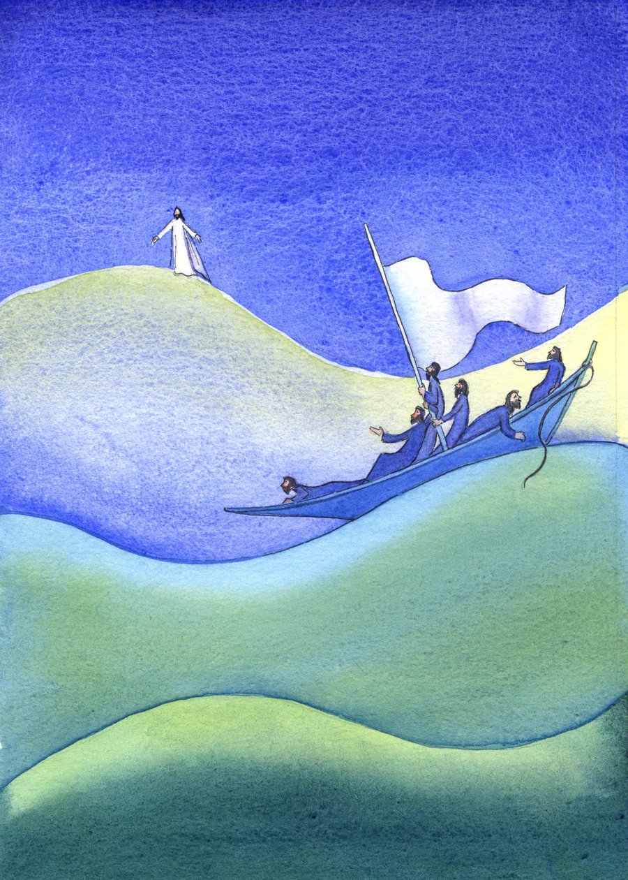 Jézus a vízen jár, 2001 (papíron víz nélkül) alkotó: Elizabeth Wang