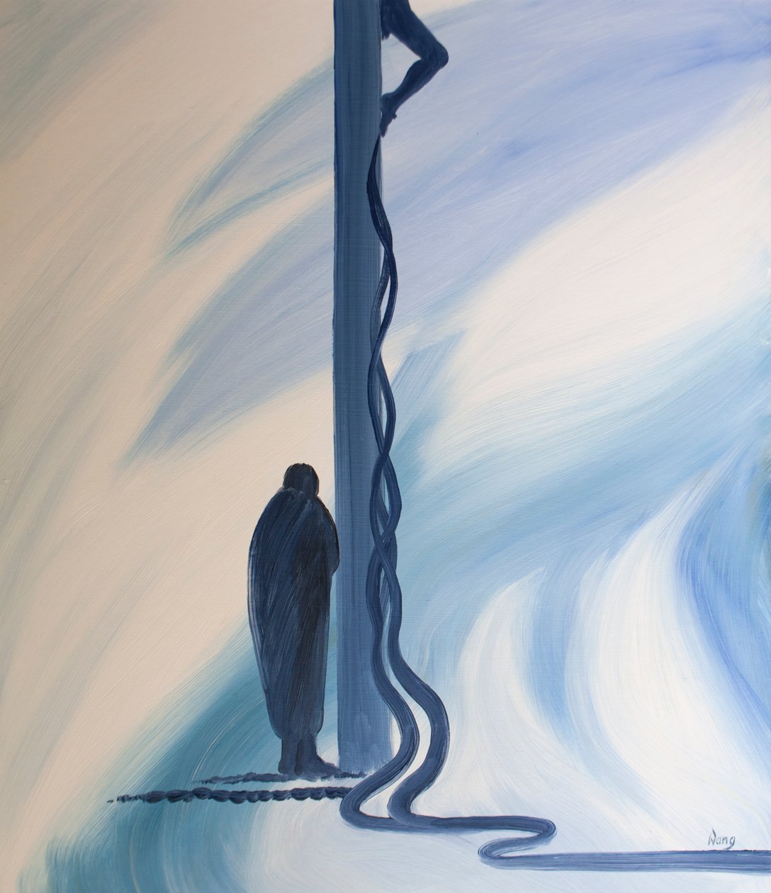 A kereszten Jézus Krisztus ontotta drága vérét, hogy megmentsen minket a bűneinktől, 2001 (olaj a fedélzeten) alkotó: Elizabeth Wang