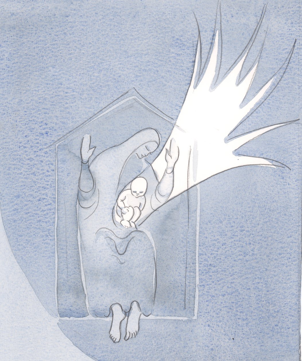 A Boldogságos Szűz Mária a ?Szent Ház? aki a méhében szülte Isten Fiát, és örökké tisztelni kell, 2001 (papíron nélkül) alkotó: Elizabeth Wang