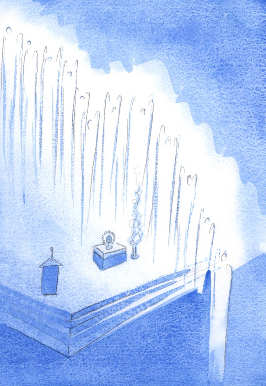 A Szent Angyalok díszőrséget alkottak a templom magaslatairól - Krisztus csendes imádatában, a kiállításon, 2002 (papíron) alkotó: Elizabeth Wang