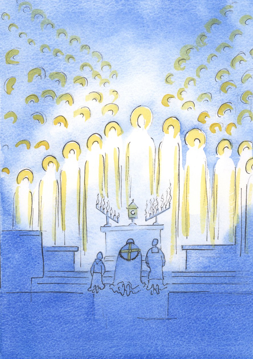 A szentek itt gyűlnek össze Krisztussal, a kiállításon, sugároznak az Ő szeretete és odaadásunk örömétől, 2003 (papíron) alkotó: Elizabeth Wang
