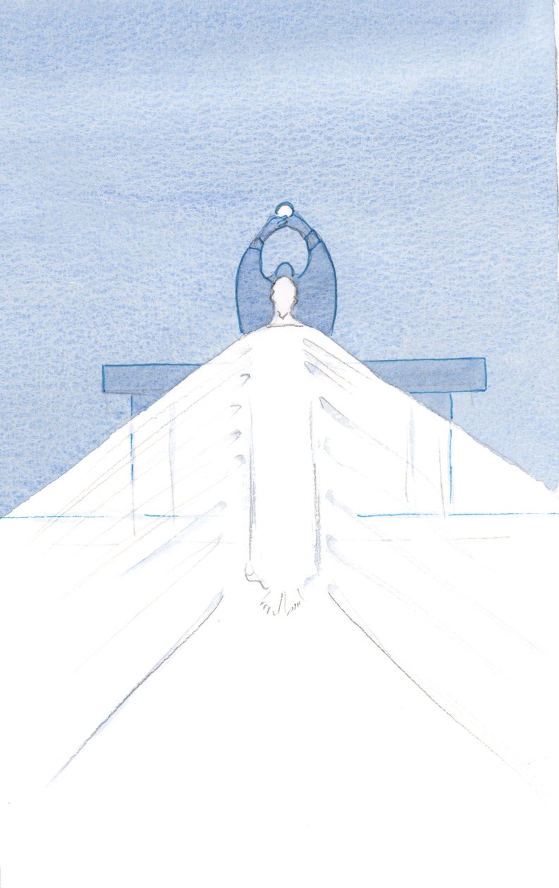Krisztus szépsége káprázatos, ahogy itt áll némán, valóban jelen van népének imában., 2000 (papíron) alkotó: Elizabeth Wang